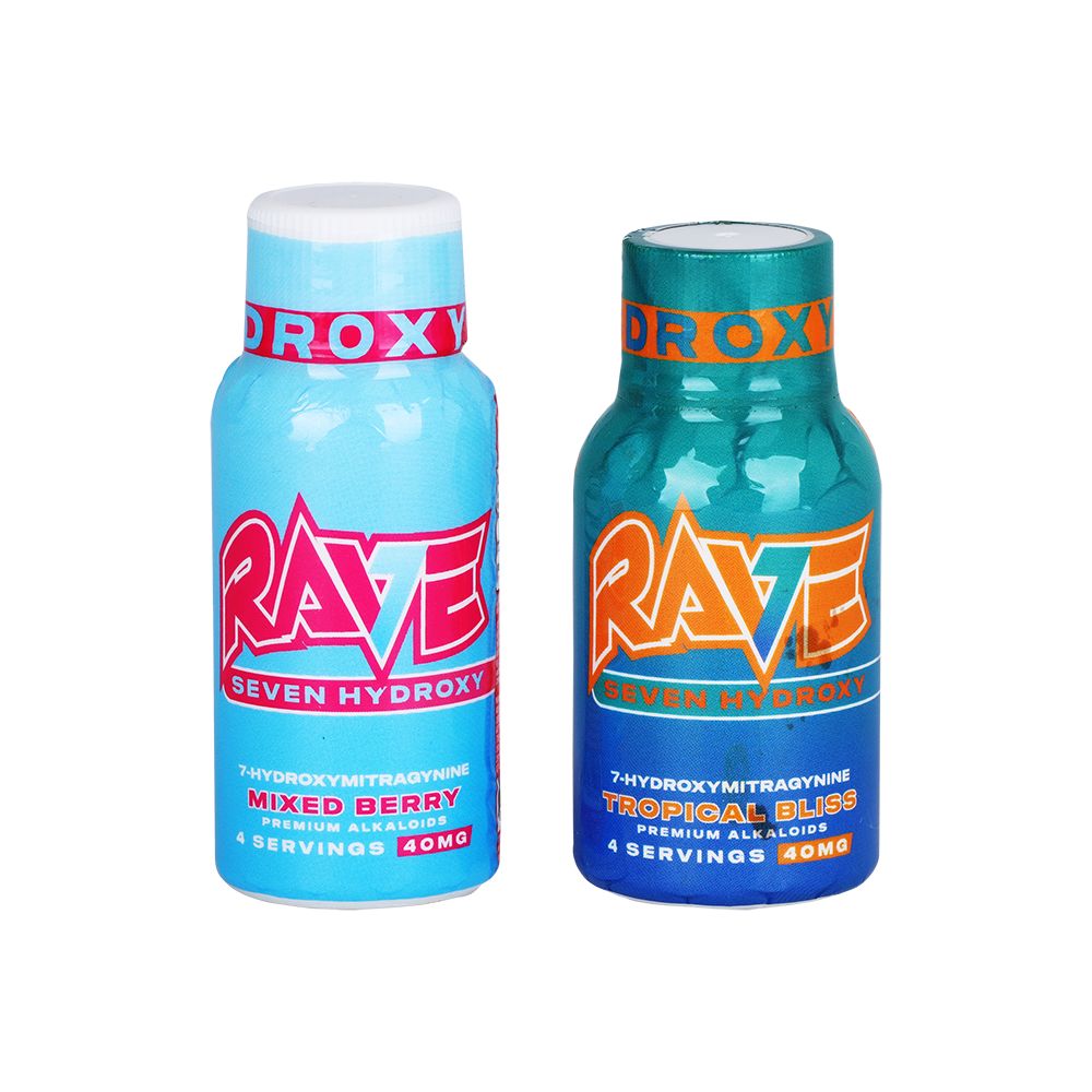 Rave 7-Hydroxymitragynine Shots | 2oz | 40mg | 12ct Display