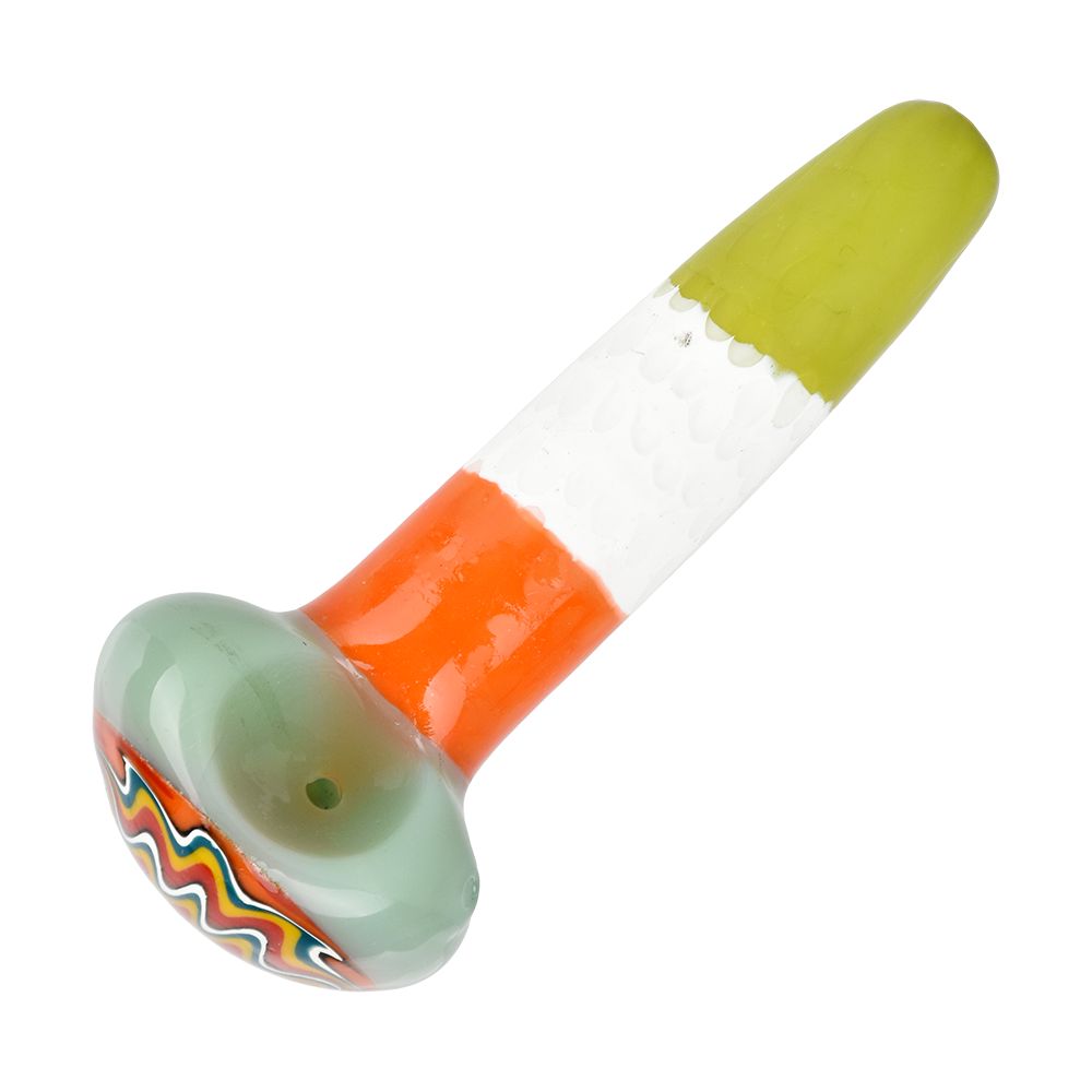 Festive Honeycomb Glass Spoon Pipe - 4.75" / Colors Vary