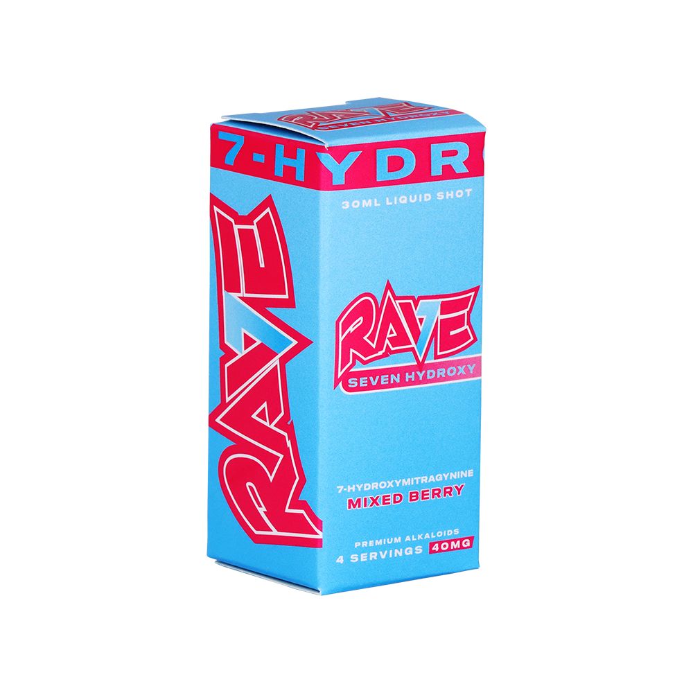 Rave 7-Hydroxymitragynine Shots | 2oz | 40mg | 12ct Display