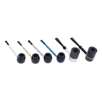 Fujima Futuristic Wood & Metal Tobacco Pipes - 5.5" / 6ct