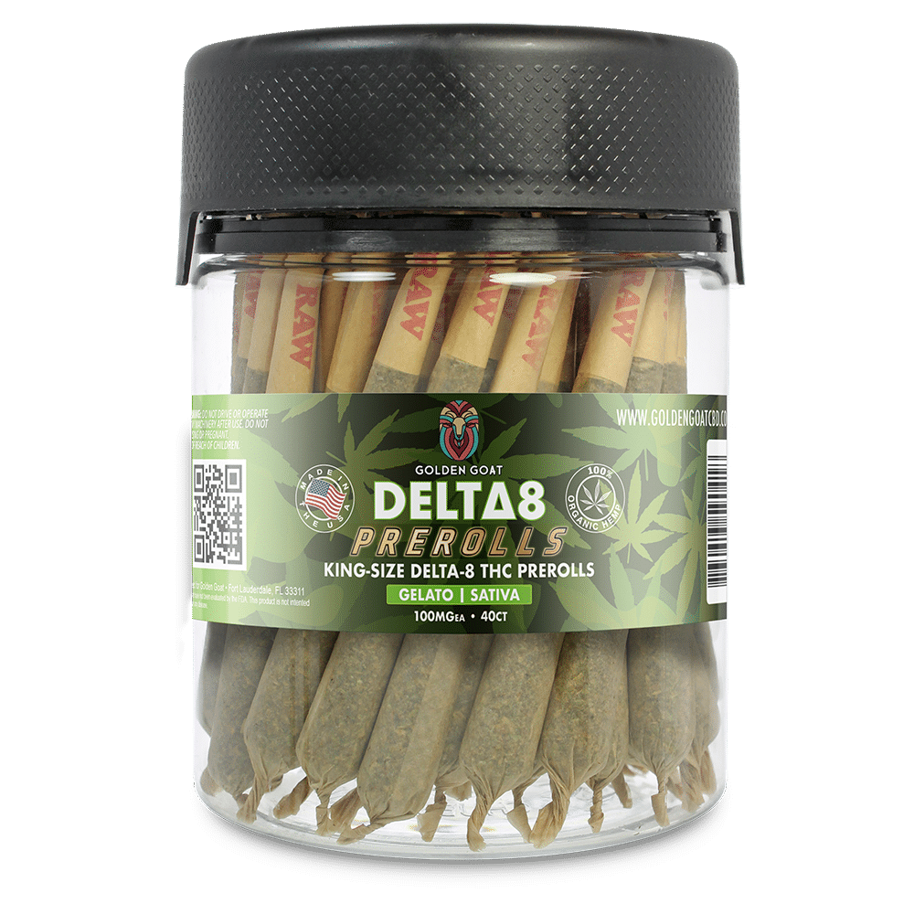 Delta 8 Doobies, King Size Jar, 50ct 100MG - Gelato