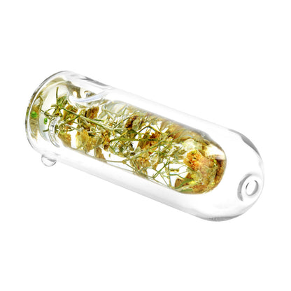 Wild Flower Power Terrarium Style Glass Hand Pipe - 5.25" / Colors Vary