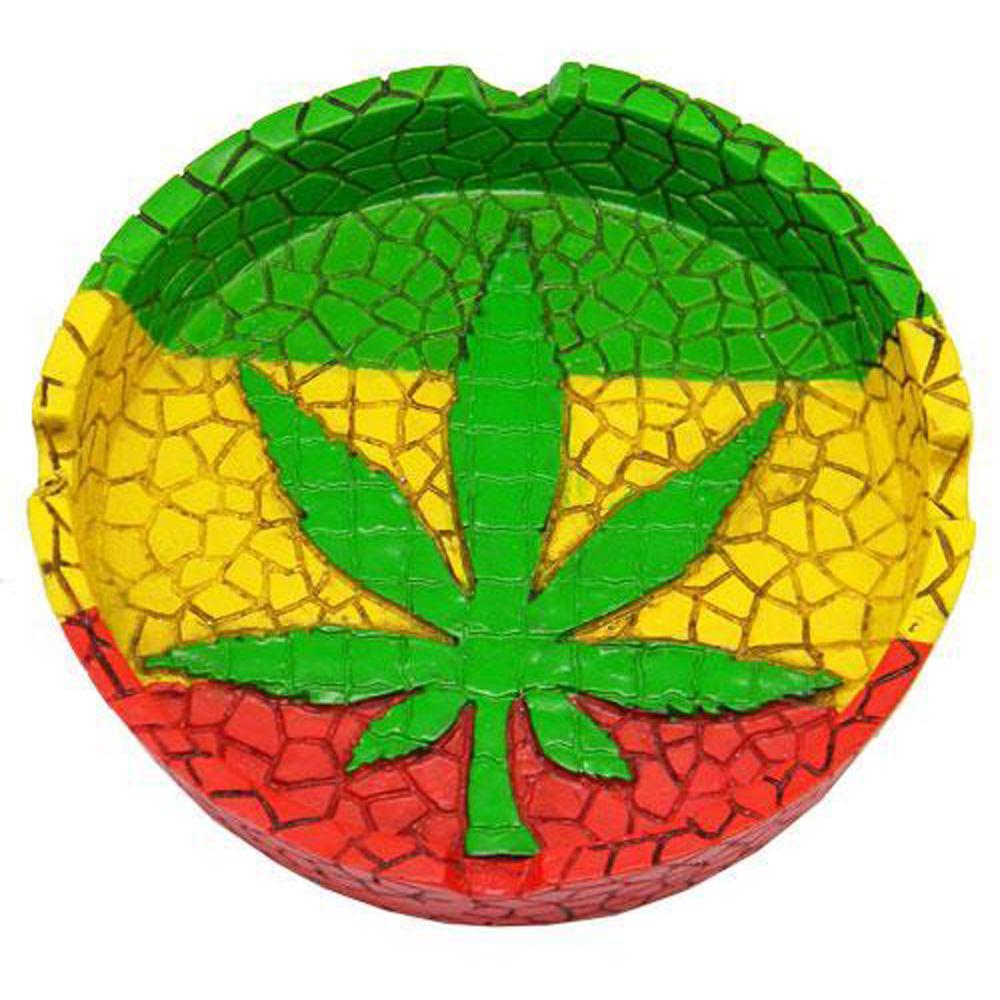 Rasta Leaf Round Ashtrays