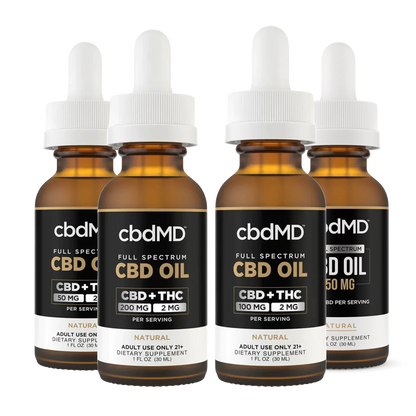 cbdMD Full Spectrum CBD Oil Tinctures - Natural