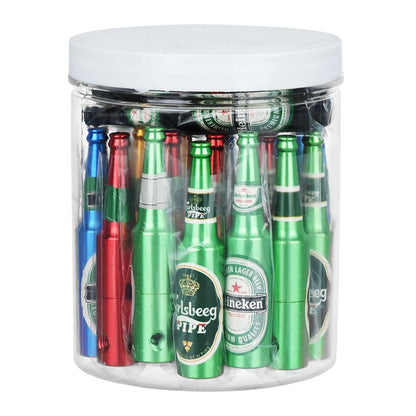 Beer Bottle Aluminum Hand Pipe |30ct