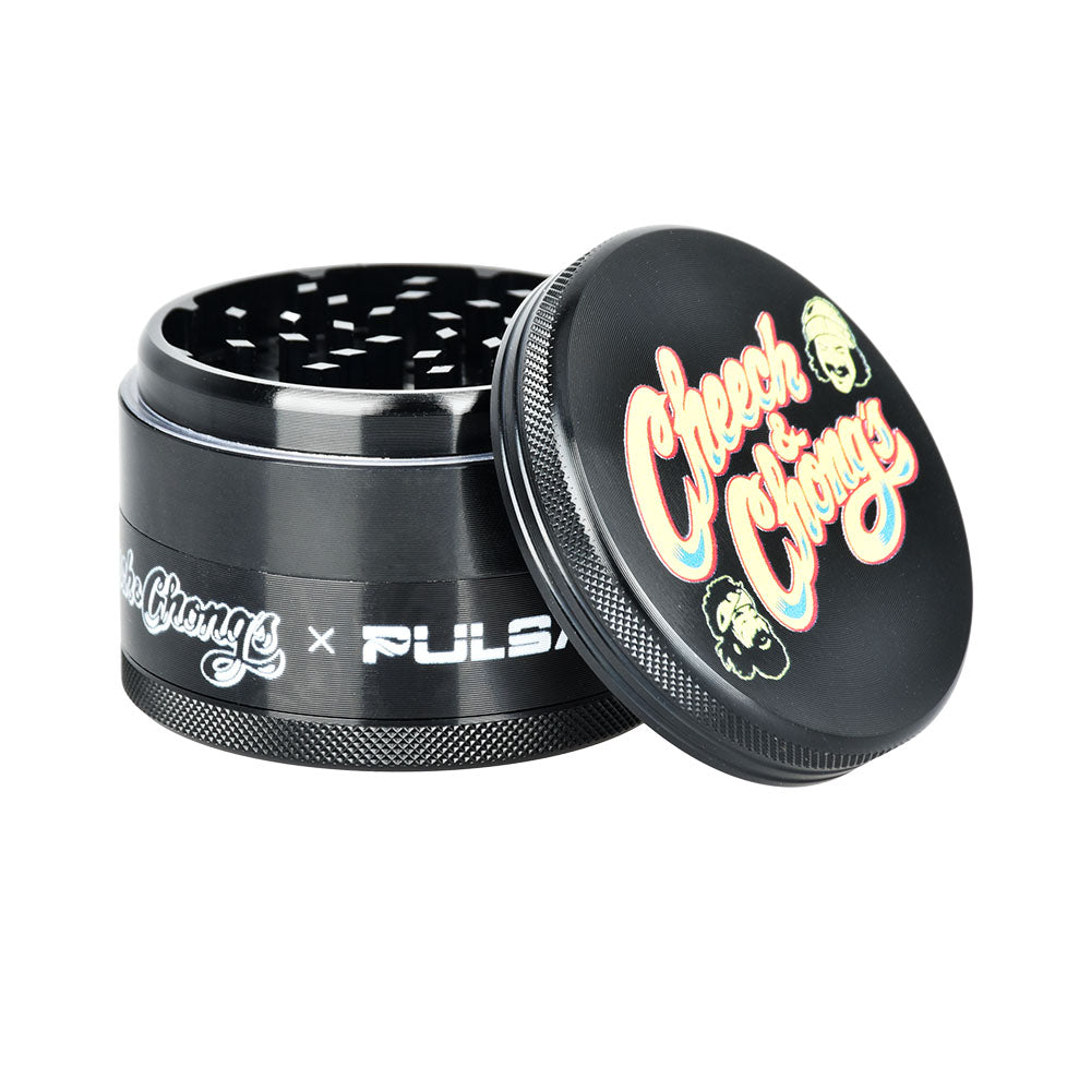 Cheech & Chong's™ x Pulsar Black Metal Grinder | 4pc | 2.5"