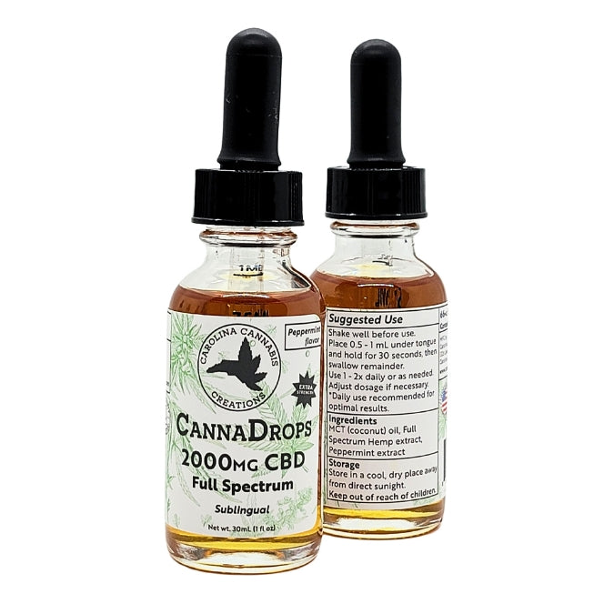 Full Spectrum 2000mg CBD Oil | Peppermint | Carolina Cannabis Creations