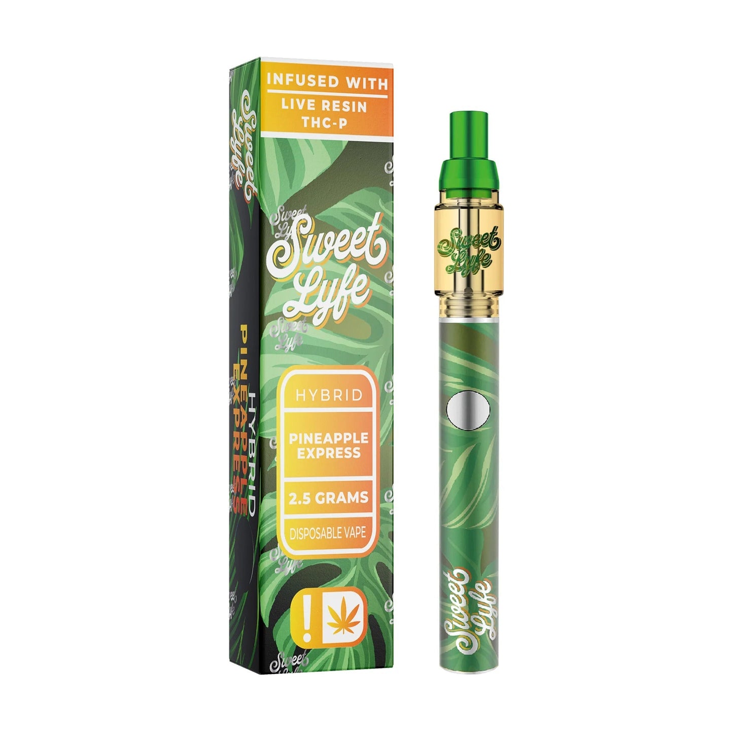 Sweet Lyfe Vape Pen 2.5ml w Live Resin Delta 8 + THCP - Pineapple Express - Hybrid