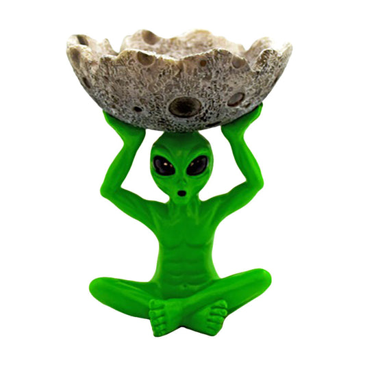 Alien Holding Moon Ashtray - 5.5"