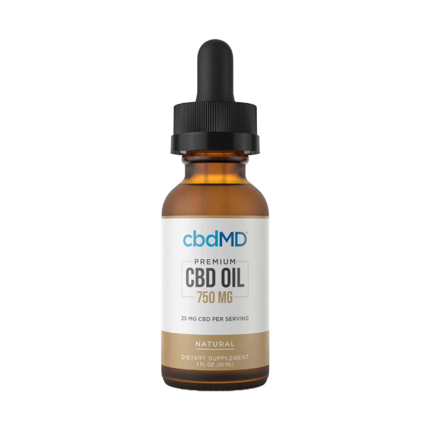 cbdMD Broad Spectrum CBD Oil Drops - Natural Flavor (750MG - 7500MG)